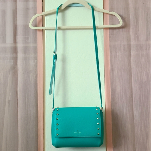 Kate Spade Sanders Place Avva Studded Crossbody in Lizard Green - Picture 3 of 8